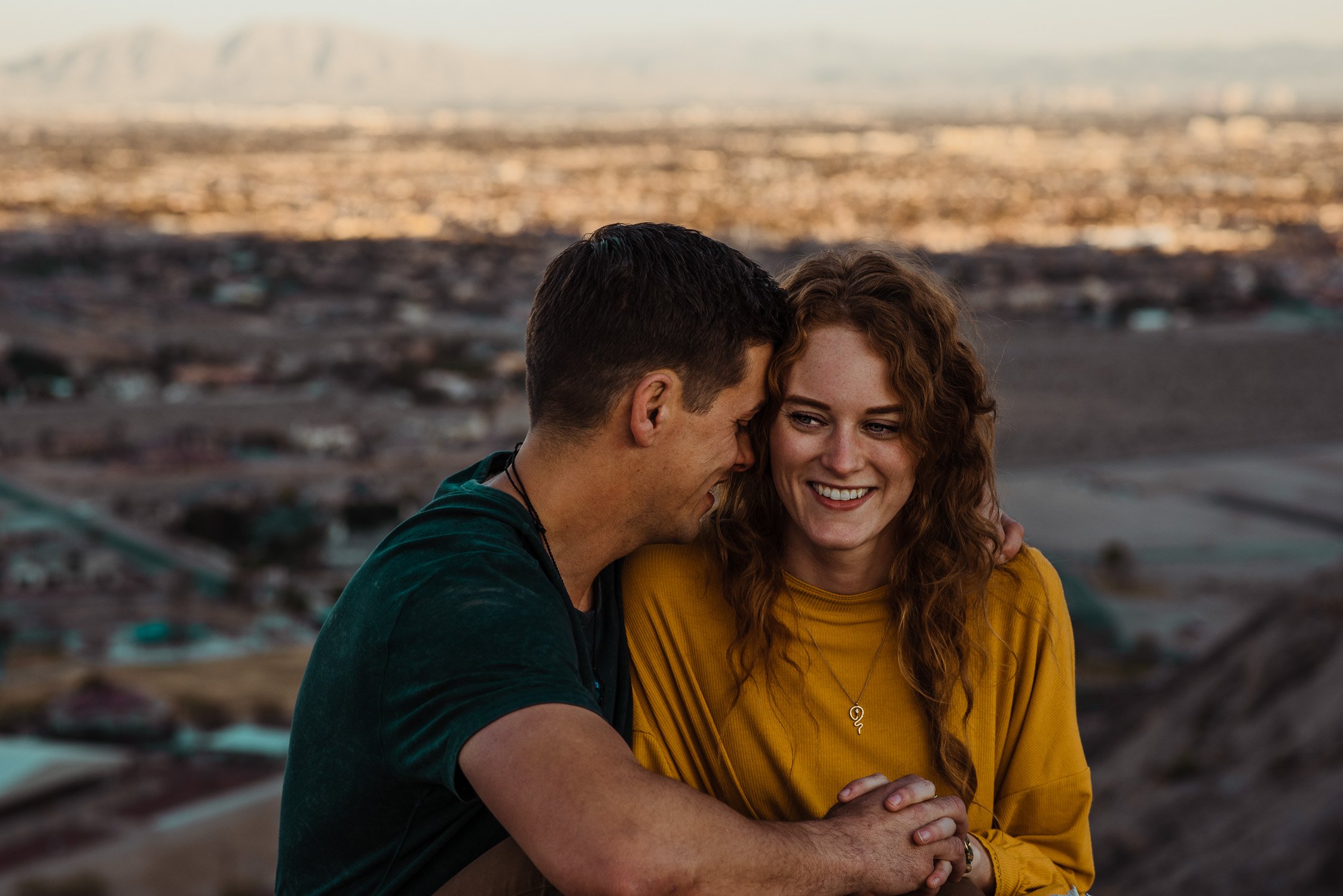 couples photography in las vegas at lone mountain during golden hour