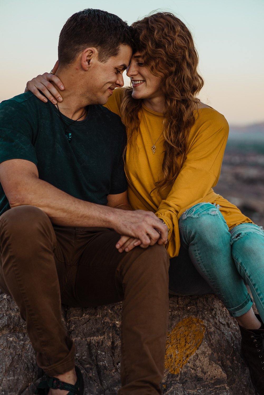 couples photography in las vegas at lone mountain during golden hour