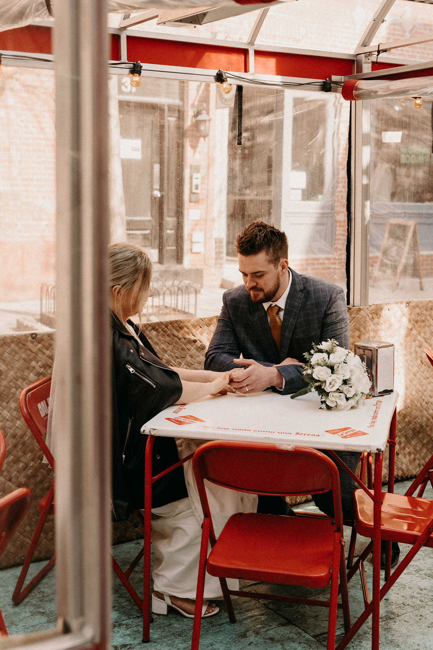 modern and playful city hall elopement photography in West Village New York City