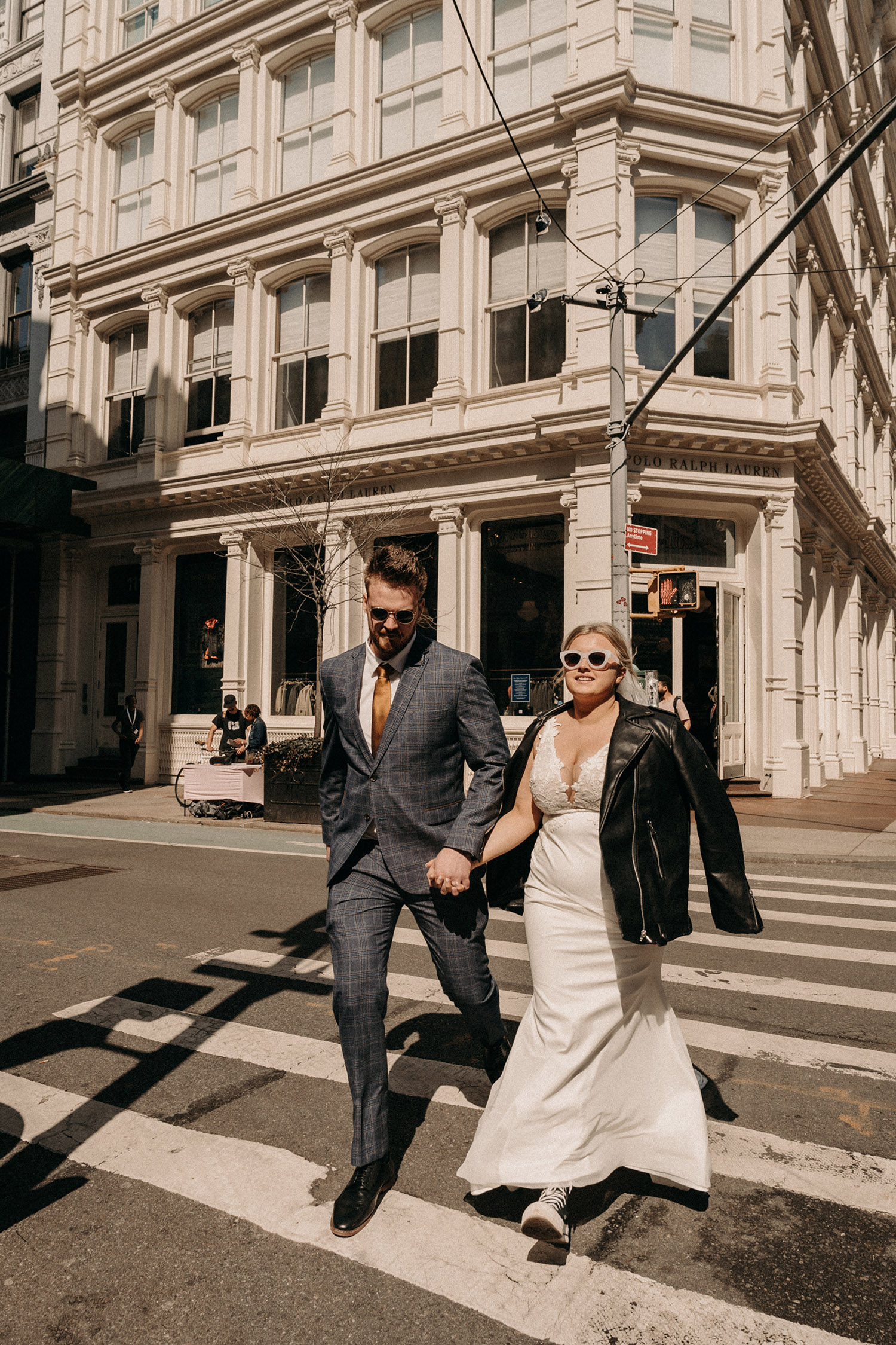 modern and playful city hall elopement photography in SoHo New York City