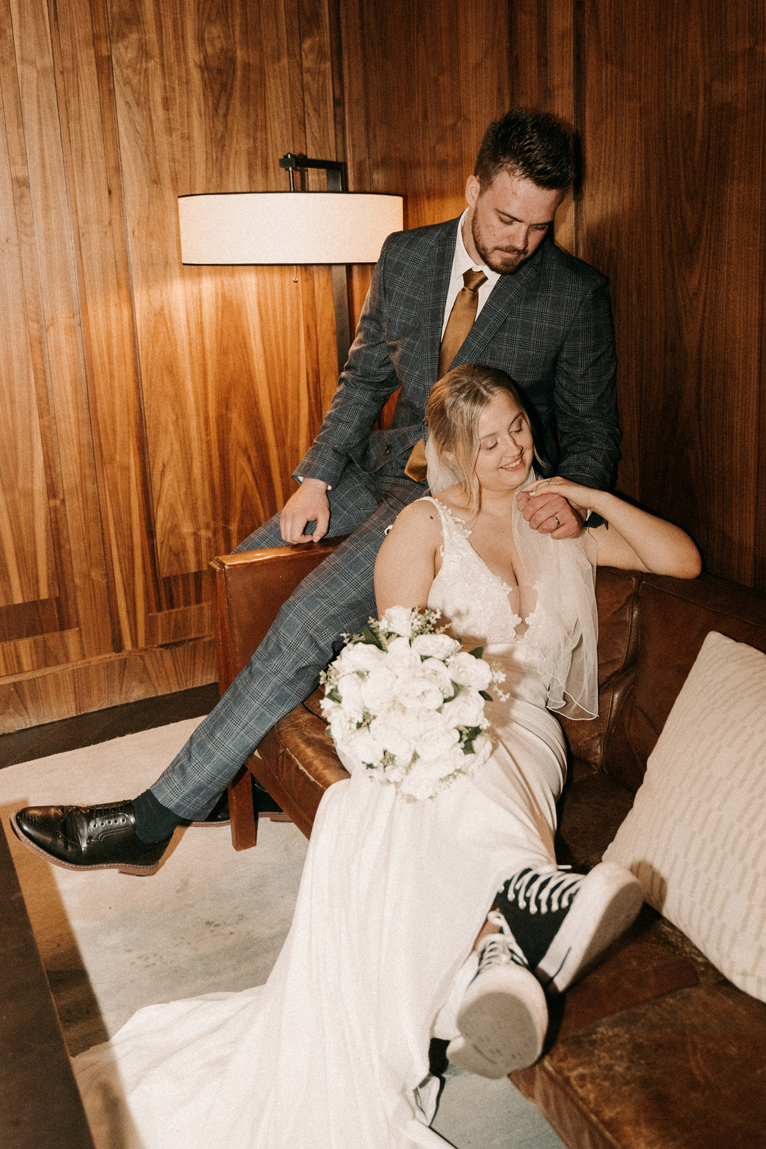 direct flash elopement photography for a modern and playful couple in New York City