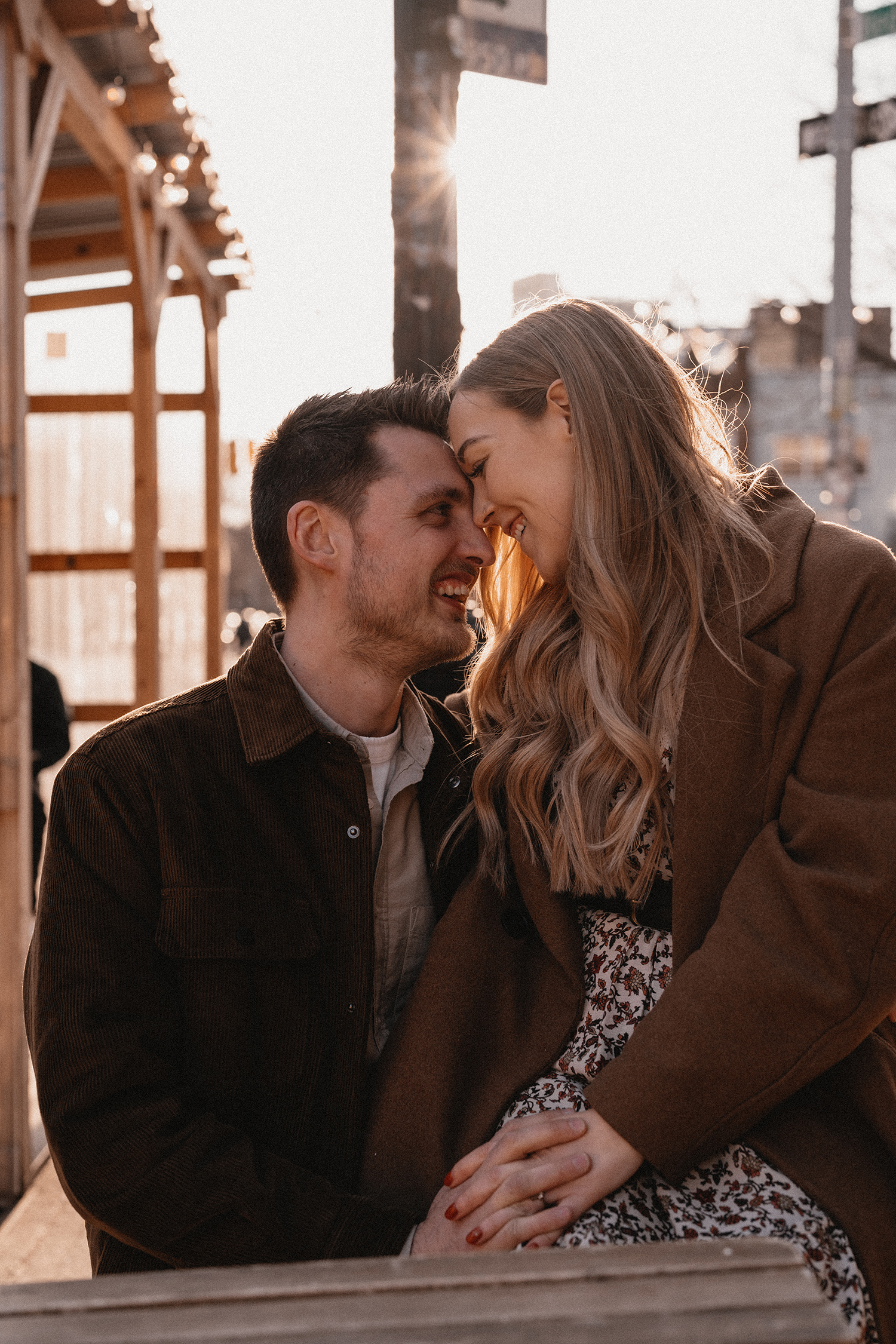 Warm and cuddly engagement photoshoot in Williamsburg.