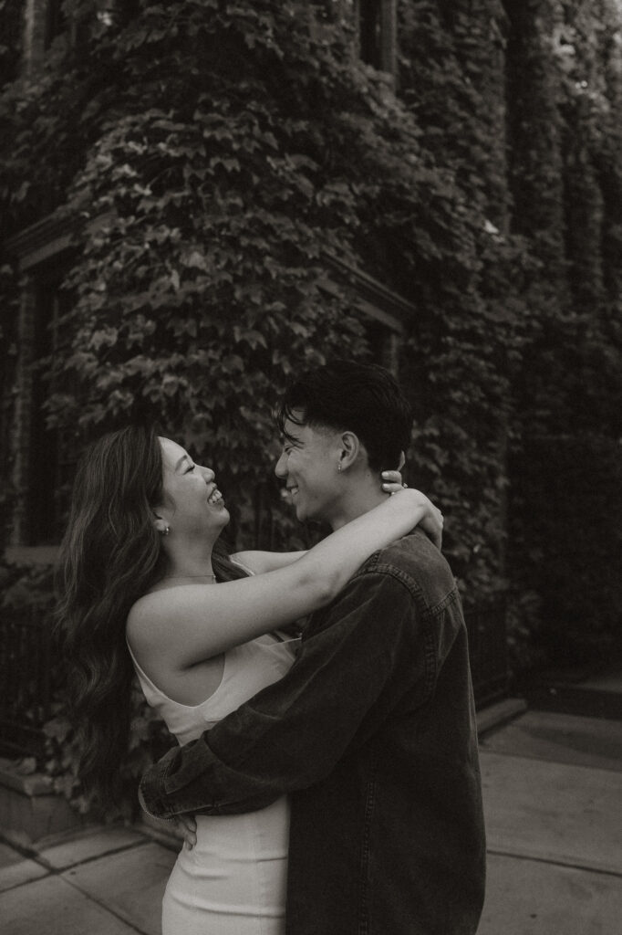 West Village Cinematic Lovers Black and White Image