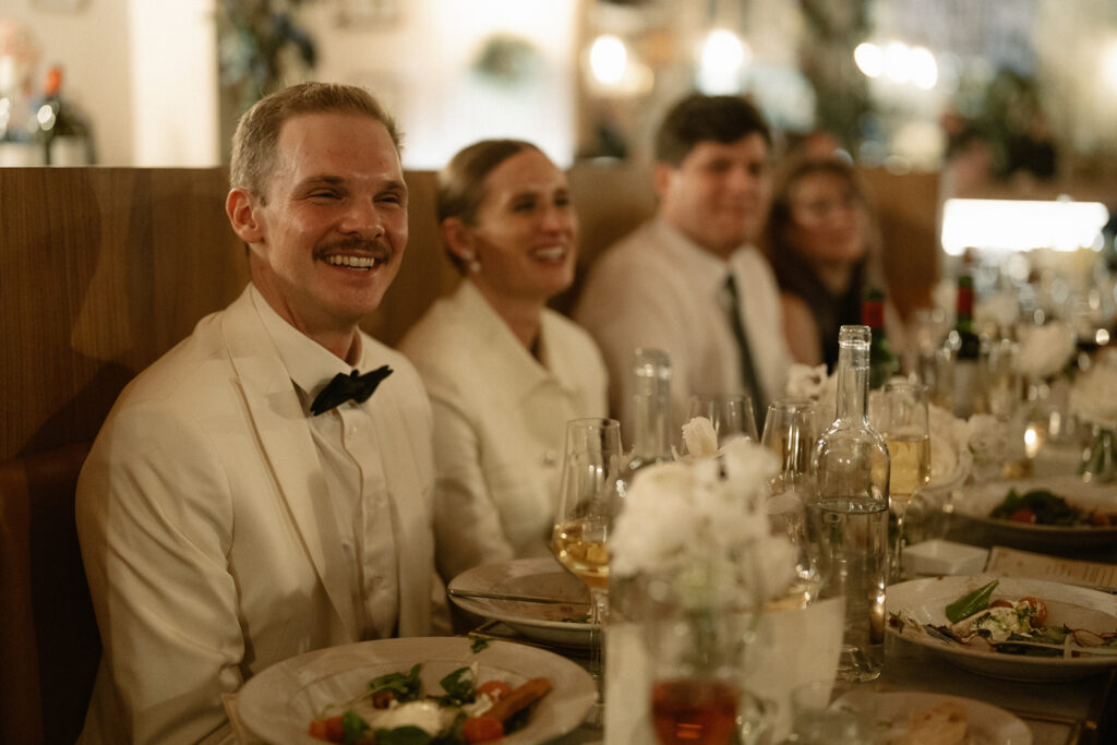 bridal party at reserved reception in Mino’s Brasserie NY 