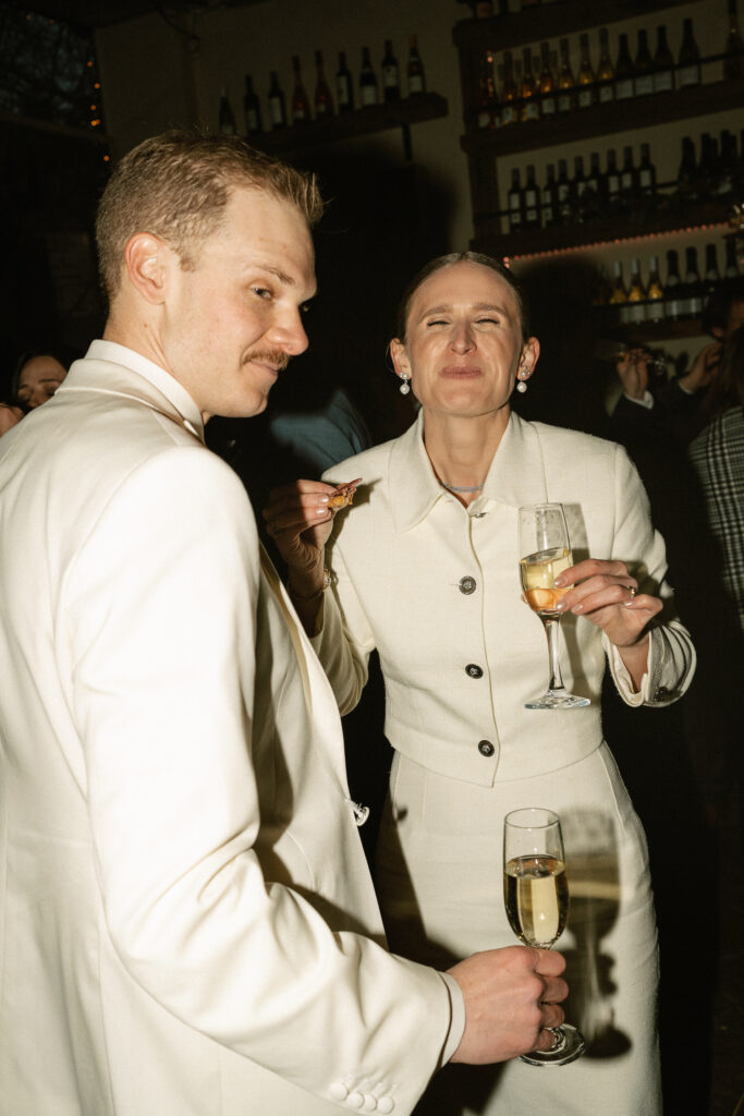 Cocktail hour being enjoyed by the newly weds at St Tropez in the West Village