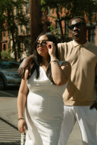 sunglasses reveal personalities of engaged couple in photo shoot.