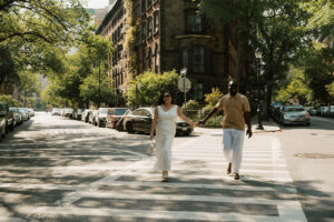 engagement shoot in the streets of new york.