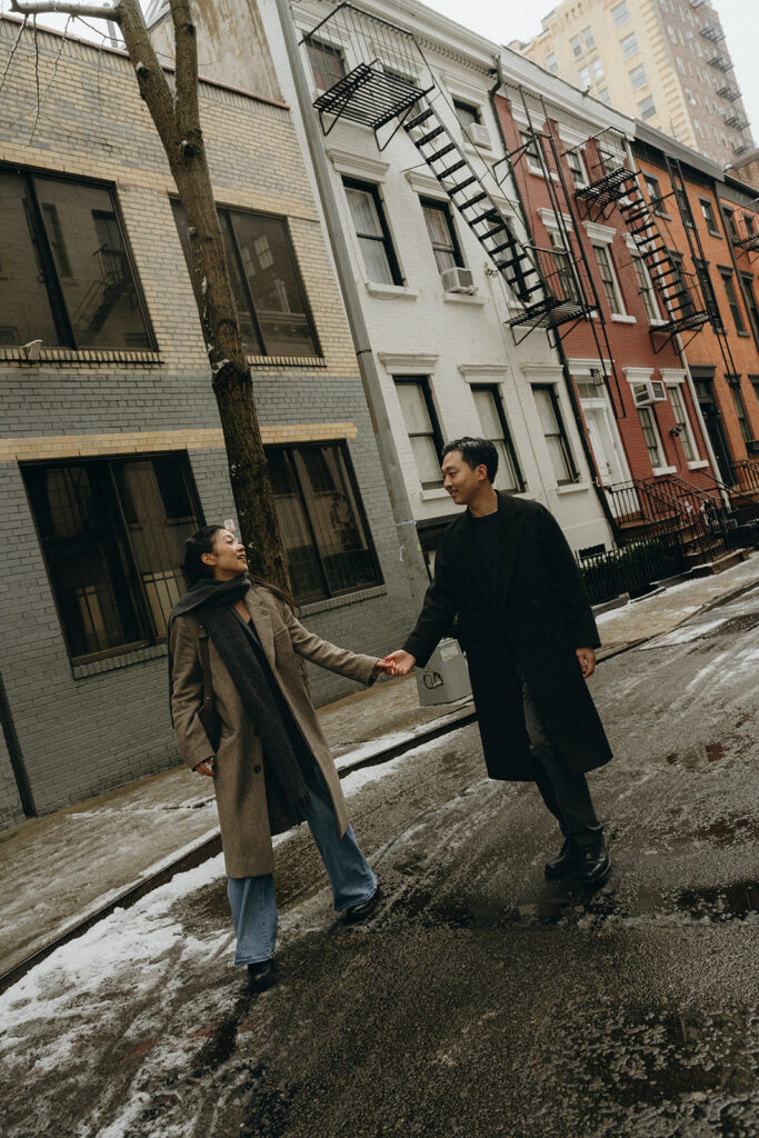 Winter engagement photo inspiration in the West Village, NYC.